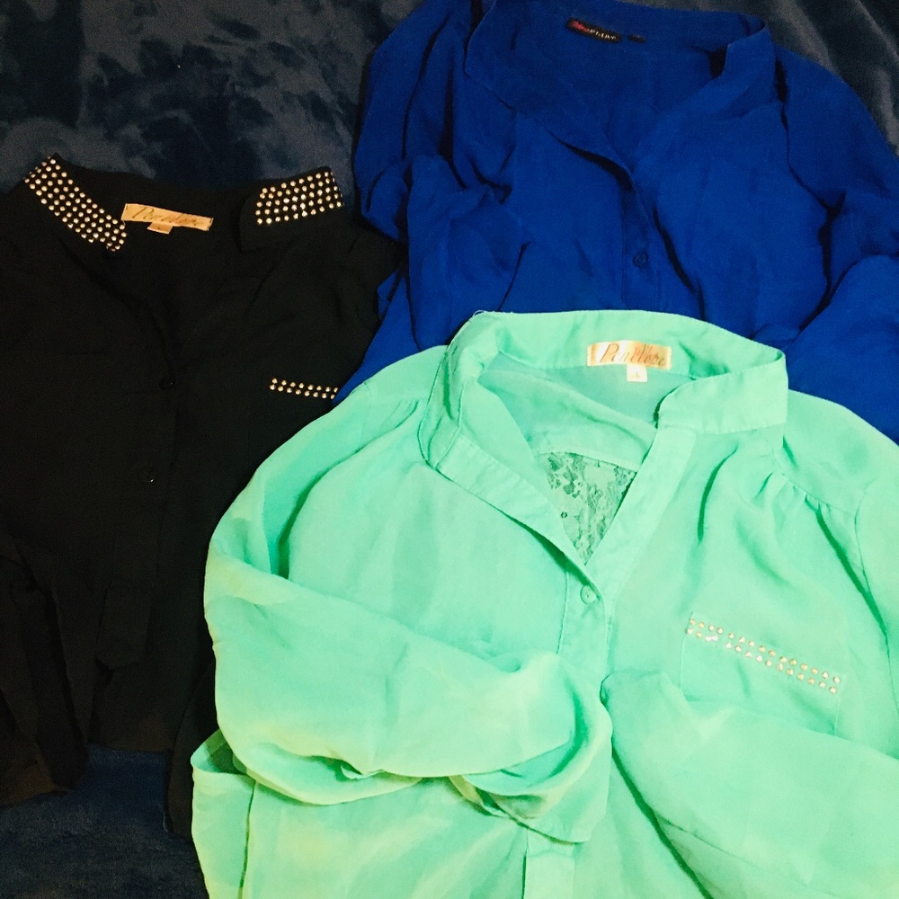 Sheer blouses bundle of 3